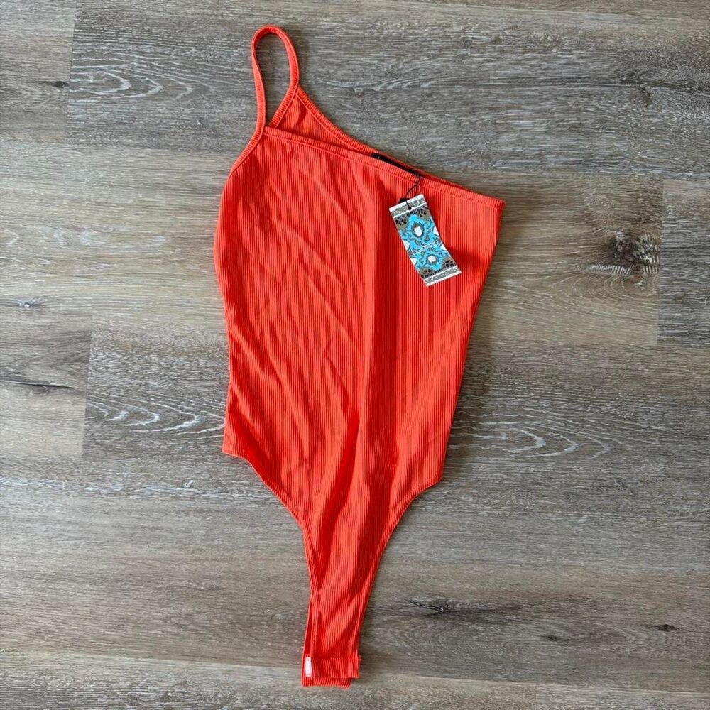 Boohoo Women's Orange and Red Bodysuit